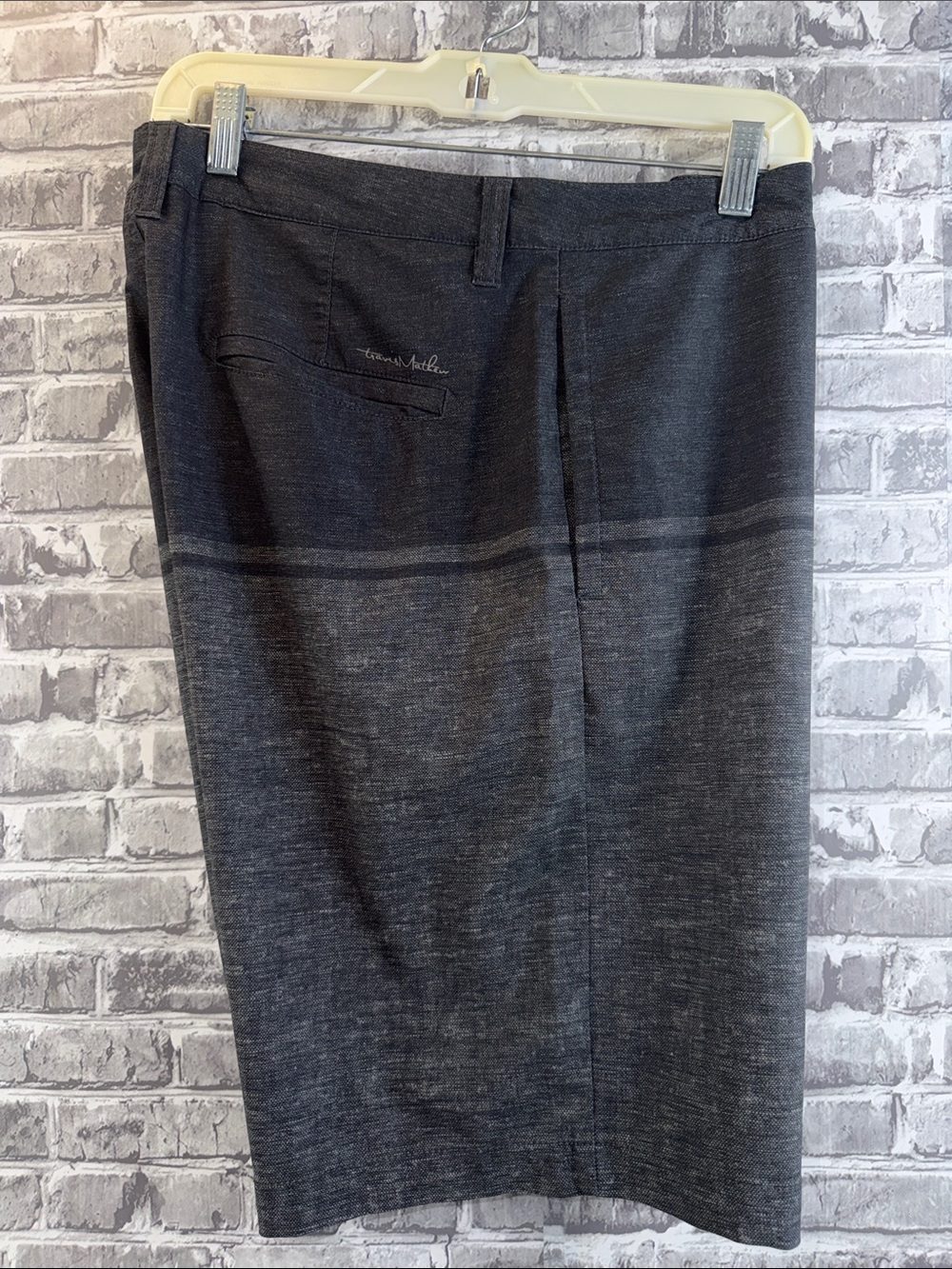 Travis Mathew Men's Charcoal Gray shorts with Subtle Stripe